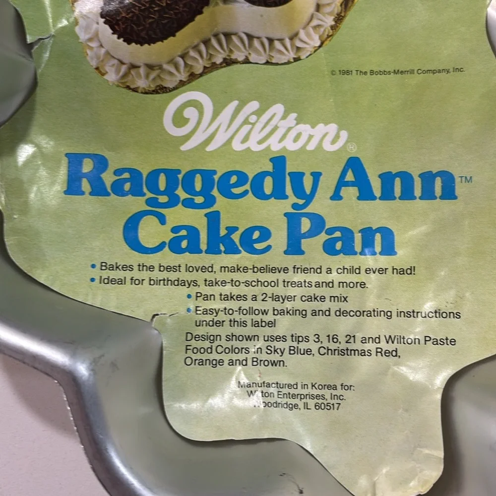 Wilton 1981 Raggedy Ann Cake Pan‎ 5023797 VTG